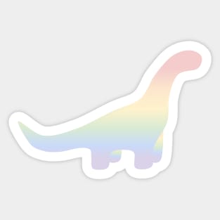 Rainbow Pastel Gradient Dinosaur (Black Background) Sticker